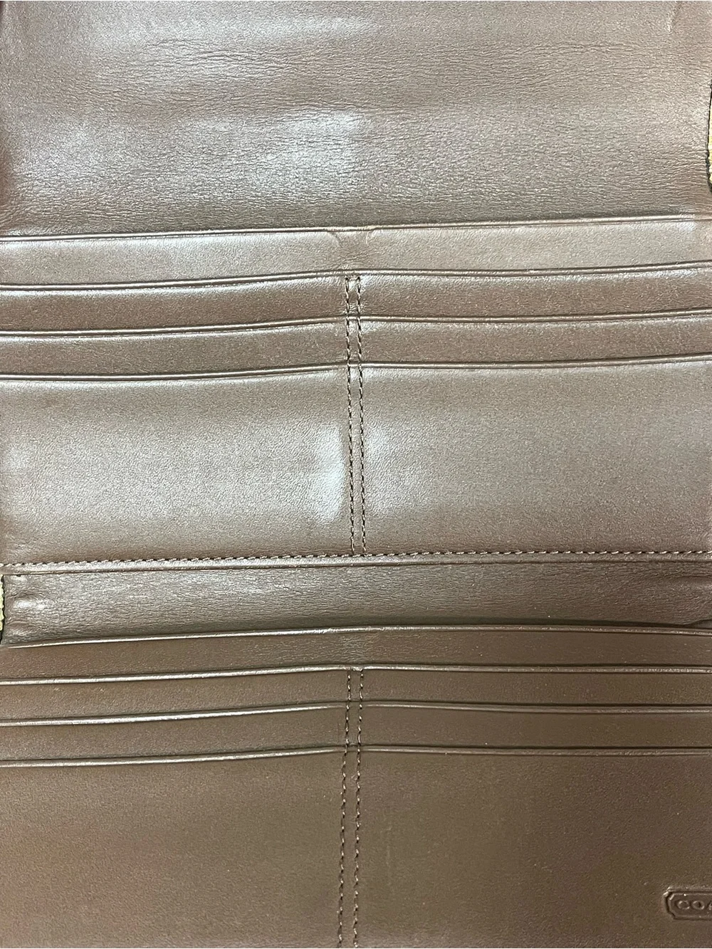 Coach Metallic Gold Patent Leather Tri-Fold Wallet